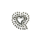 Heart Burst Stone Flower Pin Brooch - 6 Colors (2.25x2.5in)