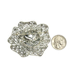 Crystal Rose Pin Brooch in Red or Light Blue (2.25x2.25in)
