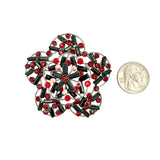 Medium Crystal Baguette Stone Flower Pin Brooch - 6 Colors (2.5x2.5in)