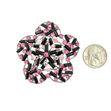 Medium Crystal Baguette Stone Flower Pin Brooch - 6 Colors (2.5x2.5in)