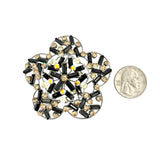Medium Crystal Baguette Stone Flower Pin Brooch - 6 Colors (2.5x2.5in)