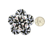 Medium Crystal Baguette Stone Flower Pin Brooch - 6 Colors (2.5x2.5in)