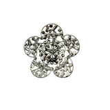 Medium Crystal Baguette Stone Flower Pin Brooch - 6 Colors (2.5x2.5in)