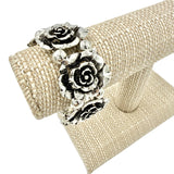 Silver Plated Multi Rose Stretch Bracelet