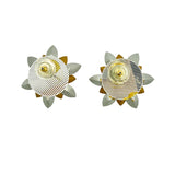 Vintage 1980s Crystal Flower Burst Earrings (1.5x1.5in)