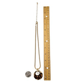 Bold Round Pendant Metal Chain Necklace (16+3in)