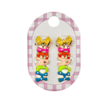 Women's Colorful "TEACH" Bow Dangle Earrings – Multicolor Enamel Teacher Earrings