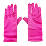 Short Satin Gloves Gloves - 11 Colors (Adult One Size)