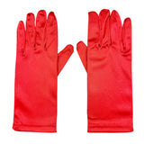 Short Satin Gloves Gloves - 11 Colors (Adult One Size)