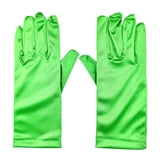 Short Satin Gloves Gloves - 11 Colors (Adult One Size)