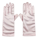 Short Satin Gloves Gloves - 11 Colors (Adult One Size)