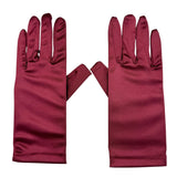 Short Satin Gloves Gloves - 11 Colors (Adult One Size)
