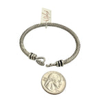 Cable Wire Bangle Rhinestone Hook Bracelet in Silver or Two Tone