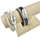 Oval Faith Charm Magnetic Clasp Bracelet (7.5in)