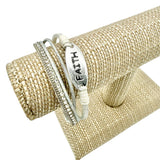 Oval Faith Charm Magnetic Clasp Bracelet (7.5in)