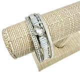 Clover Charm Magnetic Clasp Multi Strand Bracelet (7.5in)