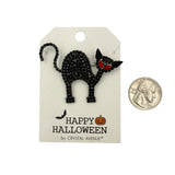 Red Eyed Black Cat Crystal Pin (2.15x2.15in)