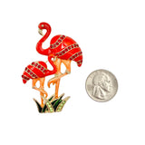 Mom and Baby Flamingo Brooch Pin (1.6x2.6in)