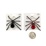 Black Nickel Plated Rhinestone Spider Pin (2.1x1.8in)