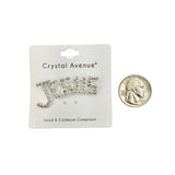 Rhinestone Jesus Word Brooch Pin (1.75x0.5in)