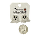 Rhinestone Ghost Post Earrings (1.06x0.94in)