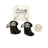 Grim Reaper Halloween Themed Cushion Earrings (1.6x1.8in)