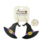 Witch Hat Buckle Halloween Themed Earrings (2.36x2.17in)