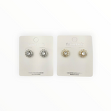 Crystal Sunburst Stud Earrings in Silver or Gold (0.5x0.5in)