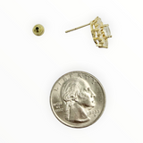 Crystal Sunburst Stud Earrings in Silver or Gold (0.5x0.5in)