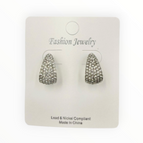 Pavé Crystal Teardrop Stud Earrings  in Silver or Gold (0.5x0.75in) (Copy)