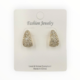 Pavé Crystal Teardrop Stud Earrings  in Silver or Gold (0.5x0.75in) (Copy)