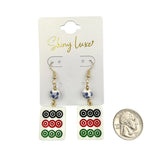 Mahjong 9 Dot Circle Tile Earrings (0.75x2.5in)