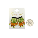 Frankenstein Monster Halloween Themed Post Earrings (1 x 1.25 in)