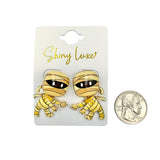 Mummy Halloween Themed Post Earrings (0.75 x 1.5 in)