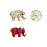 Crystal Elephant Pin Brooch (P1669)(1.25x1in)