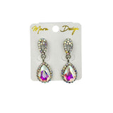 Small Crystal Teardrop Dangle Earrings (ER2649)(0.5x1.5)