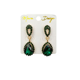 Small Crystal Teardrop Dangle Earrings (ER2649)(0.5x1.5)