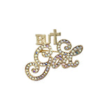 But God Religious Themed Brooch Pin (2 x 1.5 in)