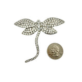 Large Crystal Dragonfly Pin Brooch in 2 Colors (P1621)(3x2.5in)