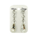 Crystal Circle Teardrop Dangle Earrings (ER2634)(0.5x2.75in)