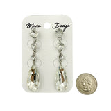 Crystal Circle Teardrop Dangle Earrings (ER2634)(0.5x2.75in)