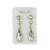 Crystal Circle Teardrop Dangle Earrings (ER2634)(0.5x2.75in)