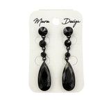 Crystal Circle Teardrop Dangle Earrings (ER2634)(0.5x2.75in)