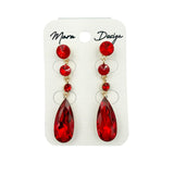 Crystal Circle Teardrop Dangle Earrings (ER2634)(0.5x2.75in)