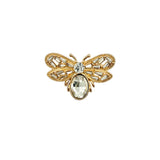 Gold Tone Crystal Bee Brooch Pin (P1664)(1.5x1in)