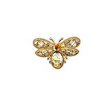 Gold Tone Crystal Bee Brooch Pin (P1664)(1.5x1in)