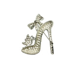 High Heel Bow Rhinestone Brooch Pin (2x2.25in)