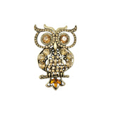 Rhinestone Owl Brooch Pin (P1547)(1.75x2.5in)
