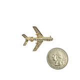 Crystal Airplane Pin Brooch (P1542)(1.75x1.25in)