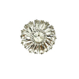 Sparkling Baguette Crystal Sunburst Brooch (1.75x1.75in)
